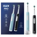 Braun Oral-B Pro 1 Duo 2 Spazzolini Elettrici Nero e Turchese