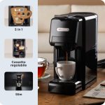 Macchina da caffè espresso a cassetto per capsule Nespresso*, Dolcegusto* e Lavazza A Modo mio*, cialde e polvere