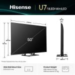 Hisense Smart TV 50 Pollici 4K Ultra HD Display QLED 144 Hz Sistema Operativo VIDAA Classe E colore Nero - 50U79Q