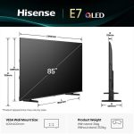 Hisense Smart TV 85 Pollici 4K Ultra HD Display QLED Sistema Vidaa Dolby Atmos Classe E colore Nero - 85E79Q