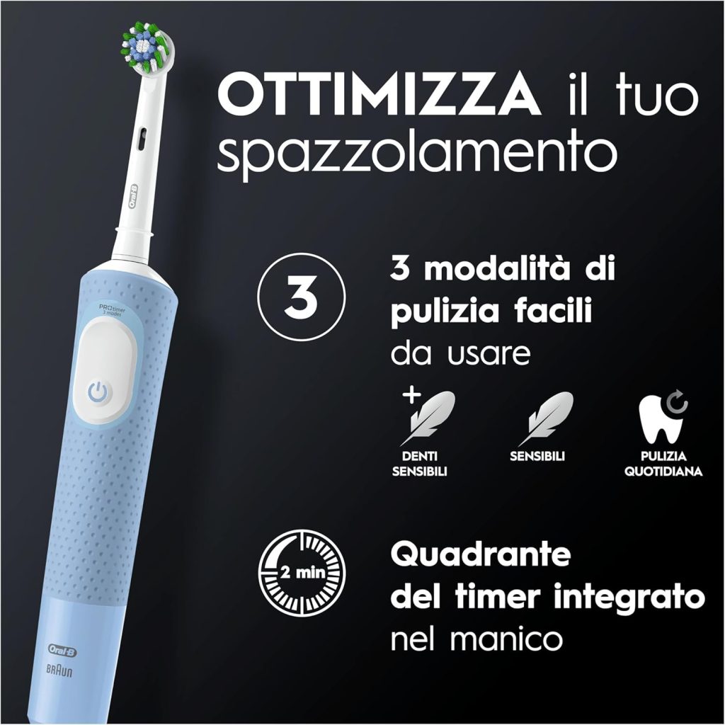 Oral-B Vitality Pro Duo – Confezione 2 Spazzolini Elettrici + 2 Testine e Caricatore