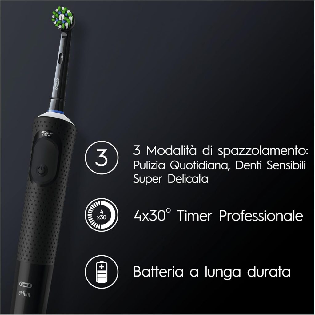 Oral-B Vitality Pro Duo – Confezione 2 Spazzolini Elettrici + 2 Testine e Caricatore