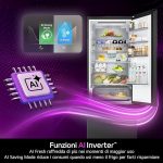 GBBS726CPY - LG - FRIGO COMBI 375LT H203 NFC INOX PRIME SILVER PORTA PIATTAFILO MURO