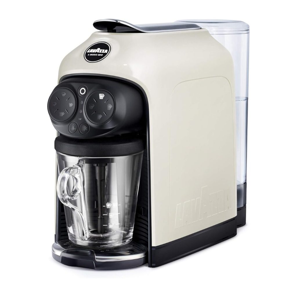 Lavazza Desea - Macchina Caffé Espresso Capsule Lavazza A Modo Mio con Cappuccinatore colore Bianco