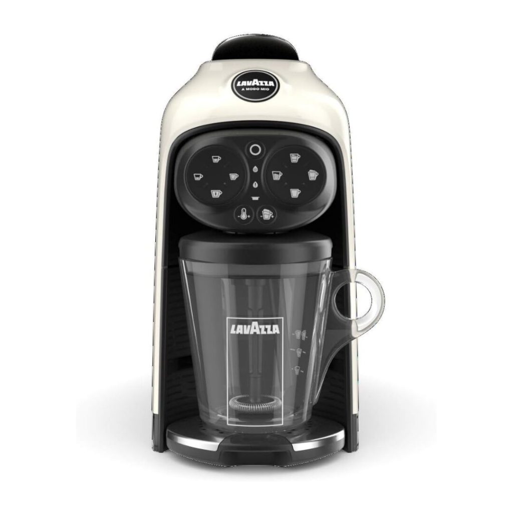 Lavazza Desea - Macchina Caffé Espresso Capsule Lavazza A Modo Mio con Cappuccinatore colore Bianco