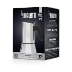 Bialetti Venus - Caffettiera ad induzione, Acciaio inossidabile, Adatta a tutti i tipi di piatti, 4 tazze da caffè (170 ml), Argento