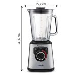 Moulinex Frullatore con Bicchiere Capacità 2 Litri Potenza 1200 watt Lame Rimovibili colore Grigio - PerfectMix+ LM871D