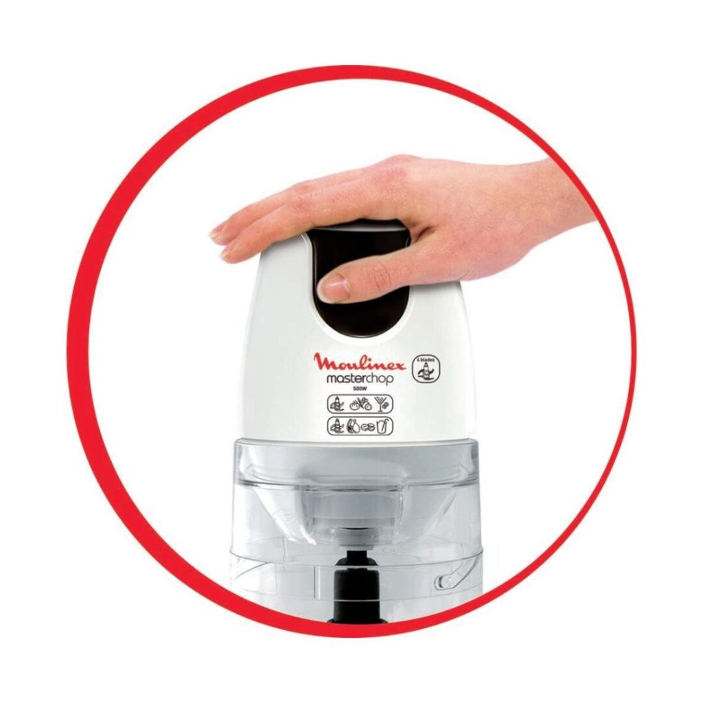 Moulinex Tritatutto Capacità 0.5 Litri Potenza 500 Watt Funzione a Pressione colore Bianco - DJ450B Masterchop