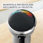 Moulinex Frullatore a Immersione Minipimer Capacità Ciotola 0,8 Litri Potenza 1000 Watt con Tritaghiaccio colore Grigio e Acciaio - DD672B