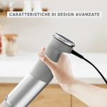 Moulinex Frullatore a Immersione Minipimer Capacità Ciotola 0,8 Litri Potenza 1000 Watt con Tritaghiaccio colore Grigio e Acciaio - DD672B