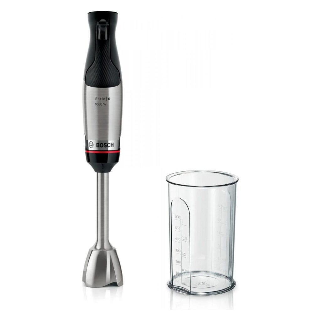 Bosch Frullatore a Immersione Minipimer Potenza 1000W con Bicchiere colore Nero Inox Serie 6 ErgoMaster - MSM6M610