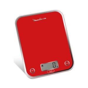 Moulinex Bilancia da Cucina Digitale Elettronica Capacità 5 kg Display LCD colore Rosso - BN5003V0 Optiss