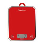 Moulinex Bilancia da Cucina Digitale Elettronica Capacità 5 kg Display LCD colore Rosso - BN5003V0 Optiss