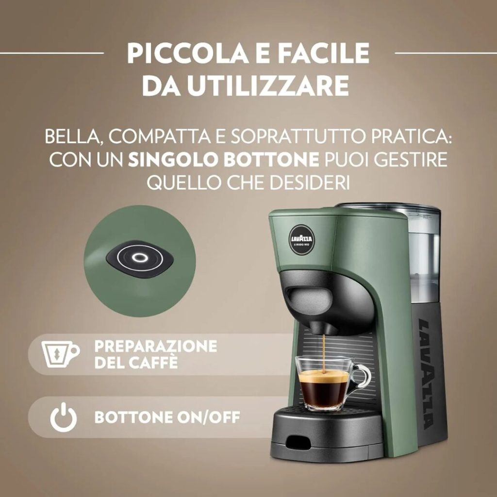 Lavazza Tiny Eco - Macchina Caffé Espresso Capsule Lavazza A Modo Mio colore Verde