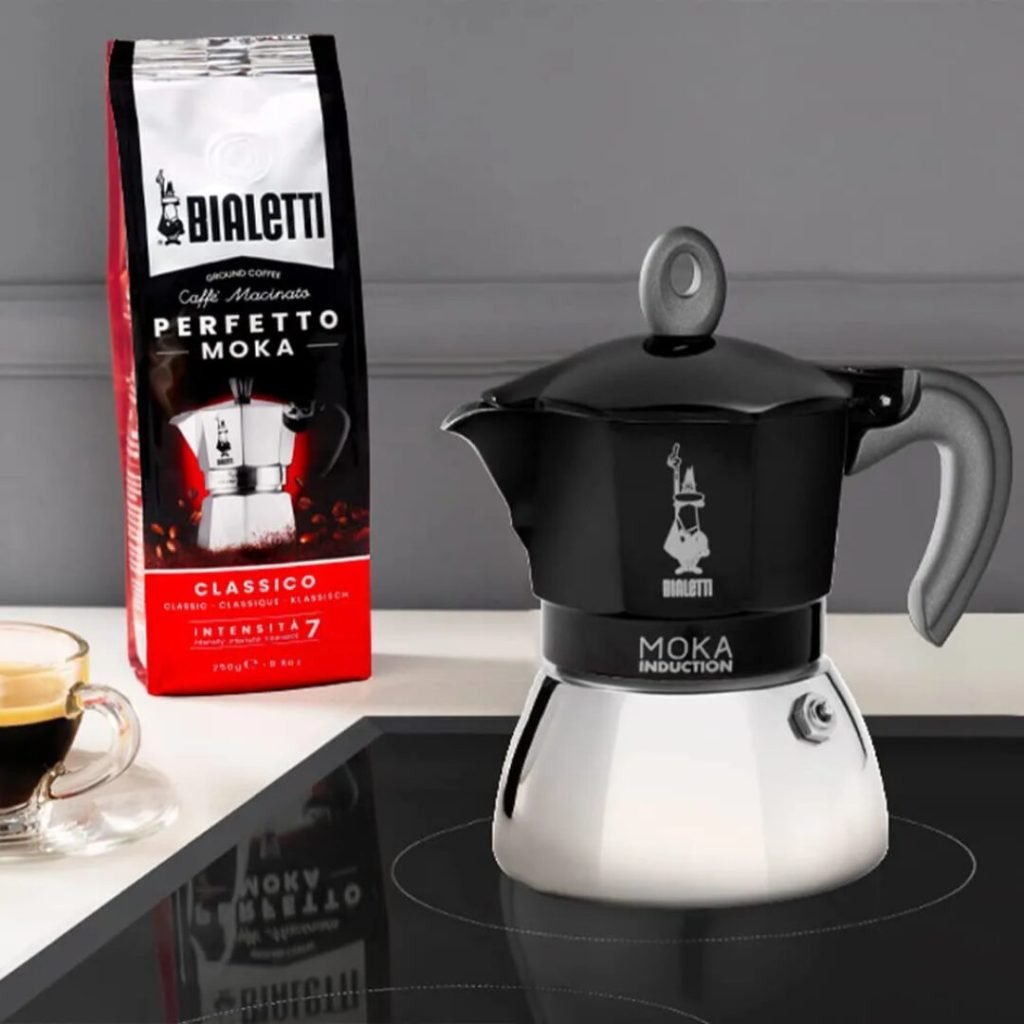 Bialetti Moka Induction 2 Tazze Colore Del Prodotto: Nero. Argento. - 006936