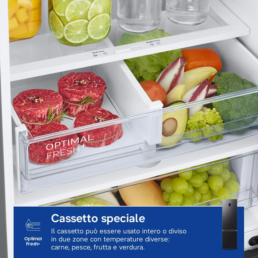 RB38C776CB1 - SAMSUNG - FRIGO COMBI 390LT H203 NF INOX C ANTRACITE WIFI AI