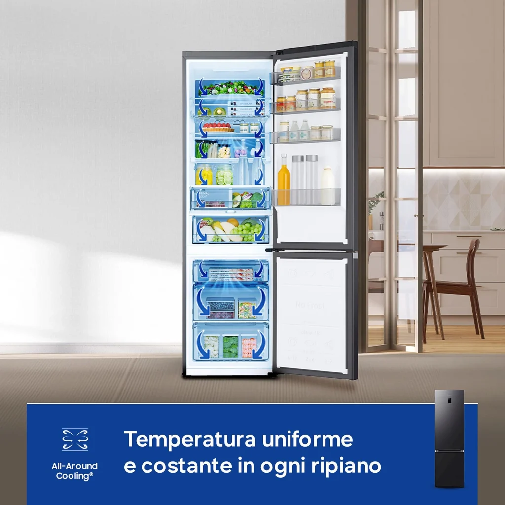 RB38C776CB1 - SAMSUNG - FRIGO COMBI 390LT H203 NF INOX C ANTRACITE WIFI AI