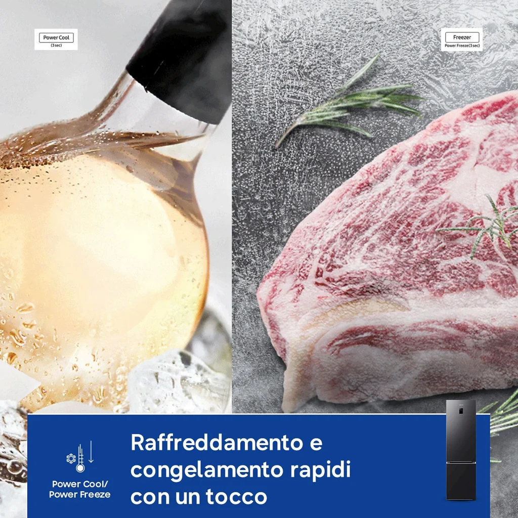 RB38C776CB1 - SAMSUNG - FRIGO COMBI 390LT H203 NF INOX C ANTRACITE WIFI AI
