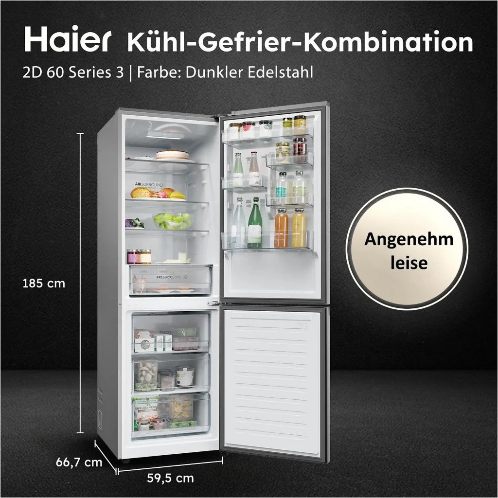 HDPR1618ANPD - HAIER - FRIGO COMBI 355LT 185H L60 NF A DARK INOX MULTIAIRFLOW ()