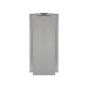 Angolare per zoccolo 90° R12 doppio rivestimento in PVC alluminio satinato H 10 cm.
