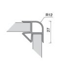 Angolare per zoccolo 90° R12 doppio rivestimento in PVC ciliegio H 12 cm.