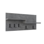 Appendiabiti a muro Harmon con mensole e 5 ganci colore retro grey