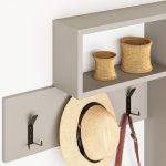 Appendiabiti da parete cashmere con 3 ganci appendiabiti e 4 nicchie a giorno Game