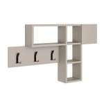Appendiabiti da parete cashmere con 3 ganci appendiabiti e 4 nicchie a giorno Game