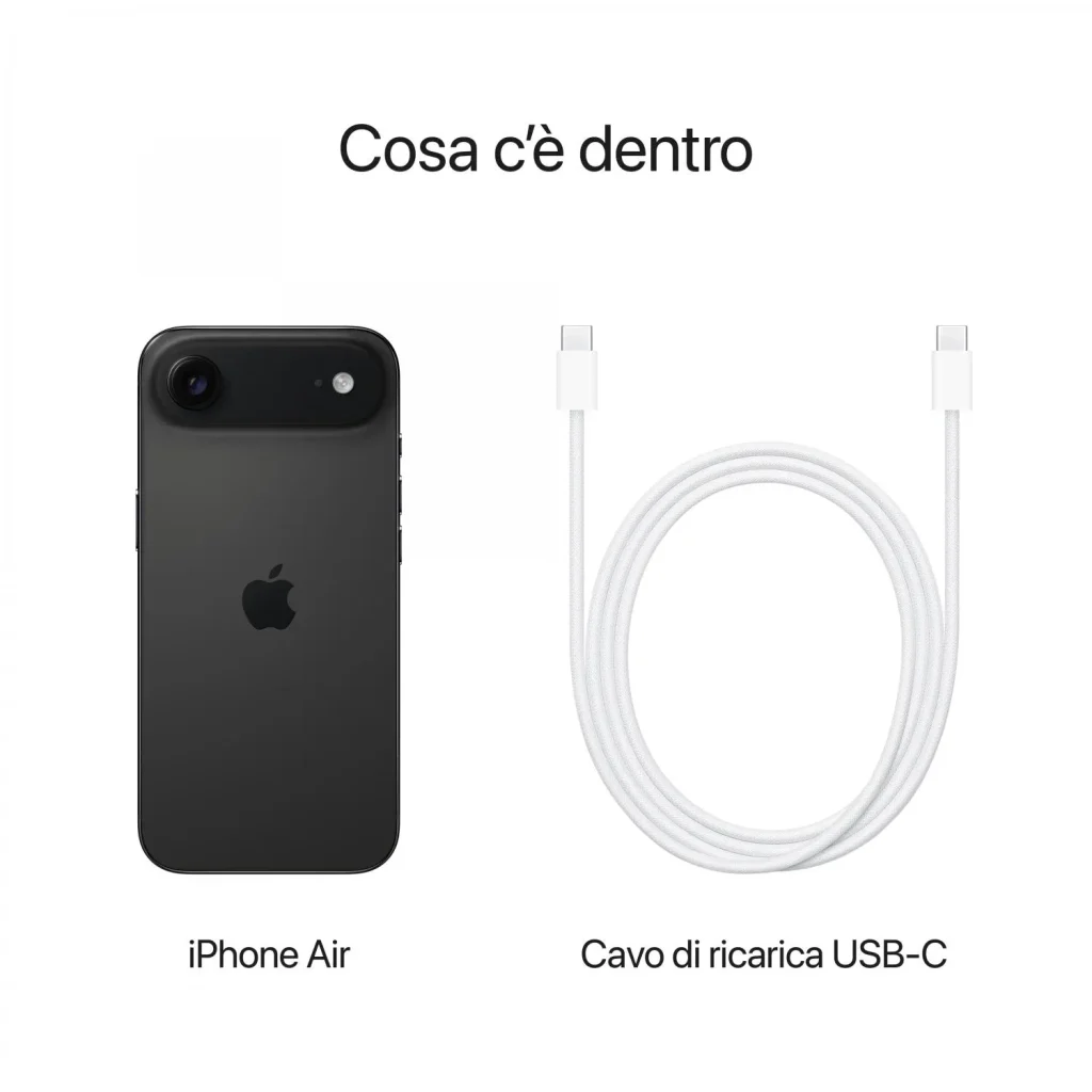 Apple iPhone Air Smartphone 6.5" 5G Display Super Retina XDR Dual Sim Memoria Interna 512 GB iOS 26 colore Nero Siderale - MG2Q4QL/A