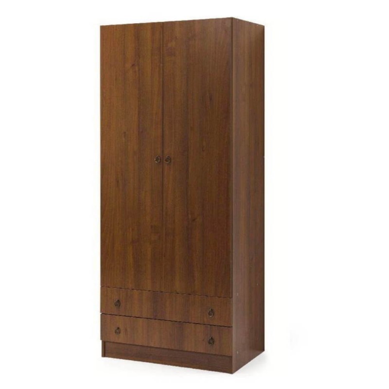 Armadio 180x60x90 2 ante 2 cassetti noce antico