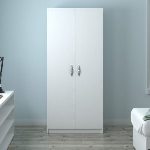 Armadio 247x58x90 due ante bianco frassinato