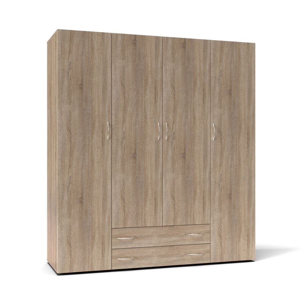 Armadio 4 ante 2 cassetti Seba 4 colore rovere sonoma