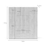 Armadio 4 ante 2 cassetti Seba 4 colore rovere sonoma