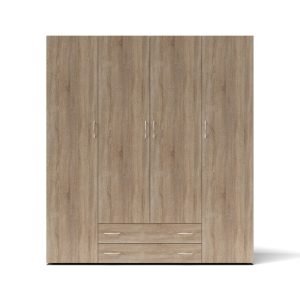 Armadio 4 ante 2 cassetti Seba 4 colore rovere sonoma