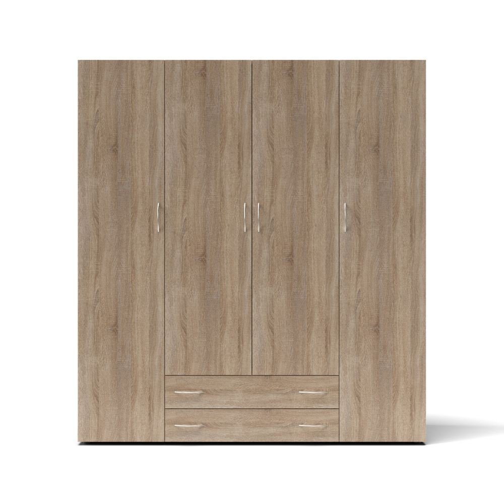 Armadio 4 ante 2 cassetti Seba 4 colore rovere sonoma