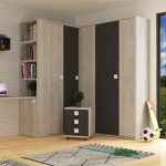 Armadio 98x96x223h angolare bianco consumato antracite