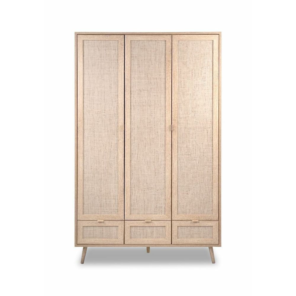 Armadio Bali 60B 3 ante e 3 cassetti effetto vimini