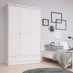 Armadio Landwood18 bianco tre ante e tre cassetti