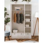 Armadio Landwood18 bianco tre ante e tre cassetti