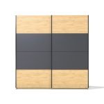 Armadio Loft 2 ante scorrevoli in rovere sonoma con dettaglio antracite