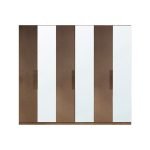 Armadio Mustella 6 ante battenti con specchi bronzati