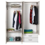 Armadio TPGR422023 bianco 4 ante e 2 cassetti 120x170x40