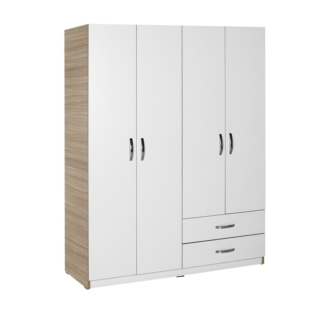 Armadio TPGR422023 bianco 4 ante e 2 cassetti 120x170x40