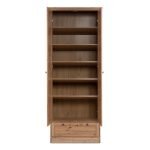 Armadio Timber 40A con 2 ante e 1 cassetto in rovere anticato con pomelli in metallo