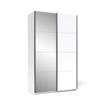 Armadio Zegna 120 2 ante scorrevoli con specchio colore bianco