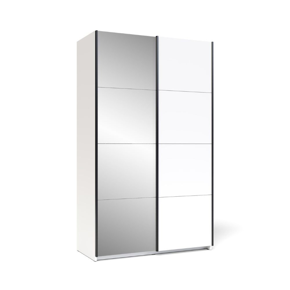Armadio Zegna 120 2 ante scorrevoli con specchio colore bianco
