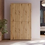 Armadio multiuso Medea 6 ante colore rovere 109.2x34.9xH191.9 cm.