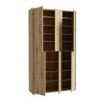 Armadio multiuso Medea 6 ante colore rovere 109.2x34.9xH191.9 cm.