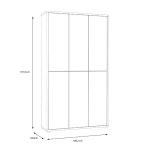 Armadio multiuso Medea 6 ante colore rovere 109.2x34.9xH191.9 cm.