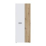 Armadio multiuso Teodoro 2 ante con portascope struttura rovere e 1 anta bianco